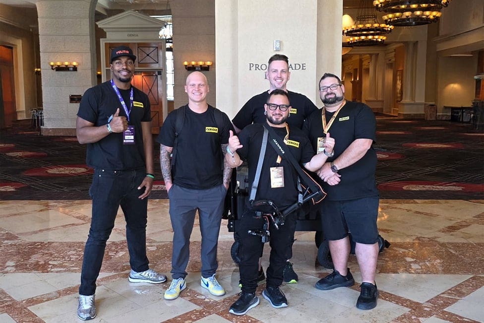 The Cerious Productions crew together on location